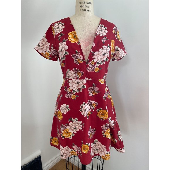 Red Floral Summer Dress - Picture 2 of 8